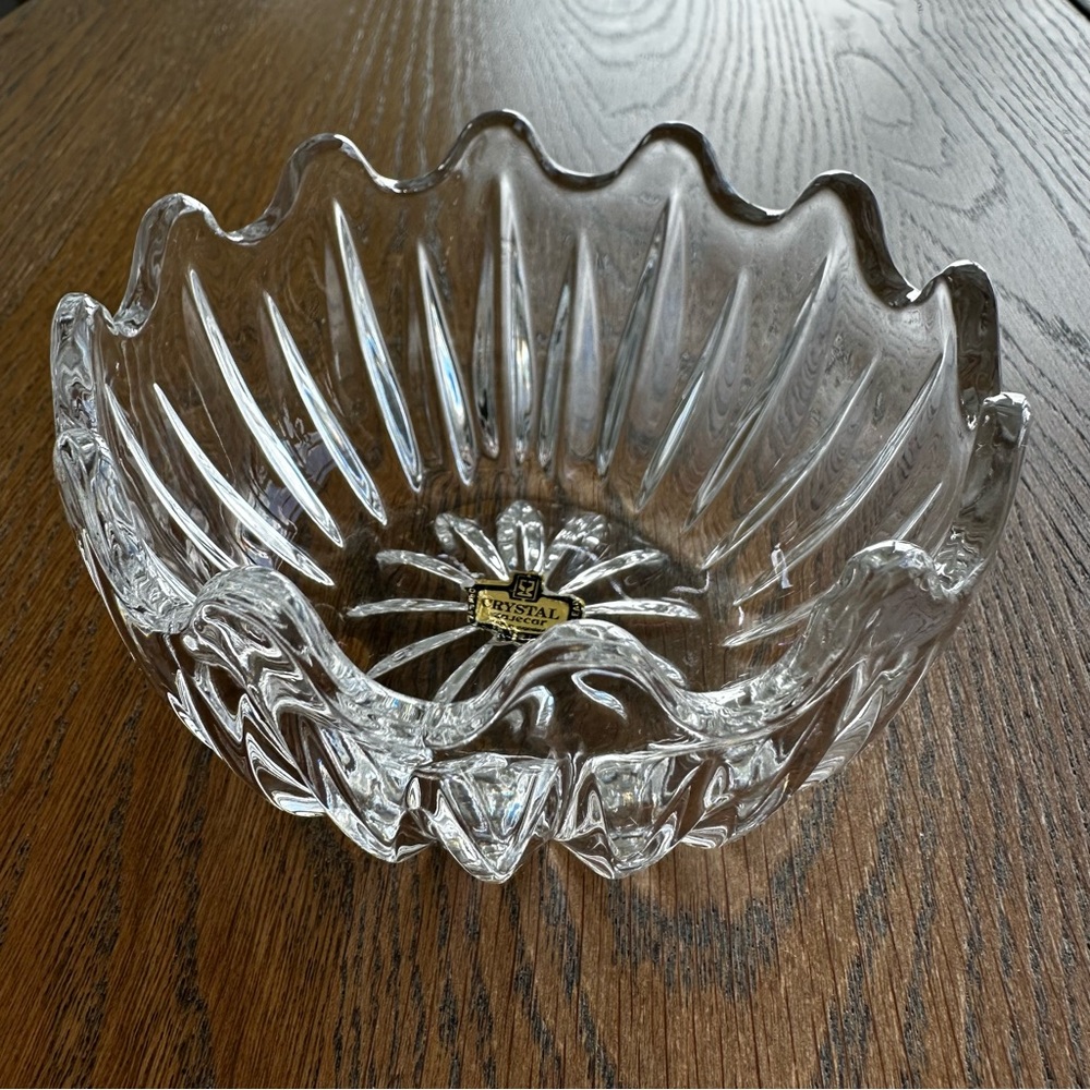 Zajecar Lead Crystal Trinket Votive Decorative Bowl Candy Dish Pair Vintage - Picture 8 of 11
